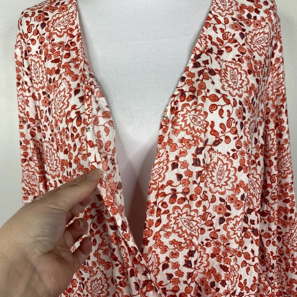 NWT Gap Maternity Wrap Top Linen Blend Paisley Floral XL - Picture 12 of 16